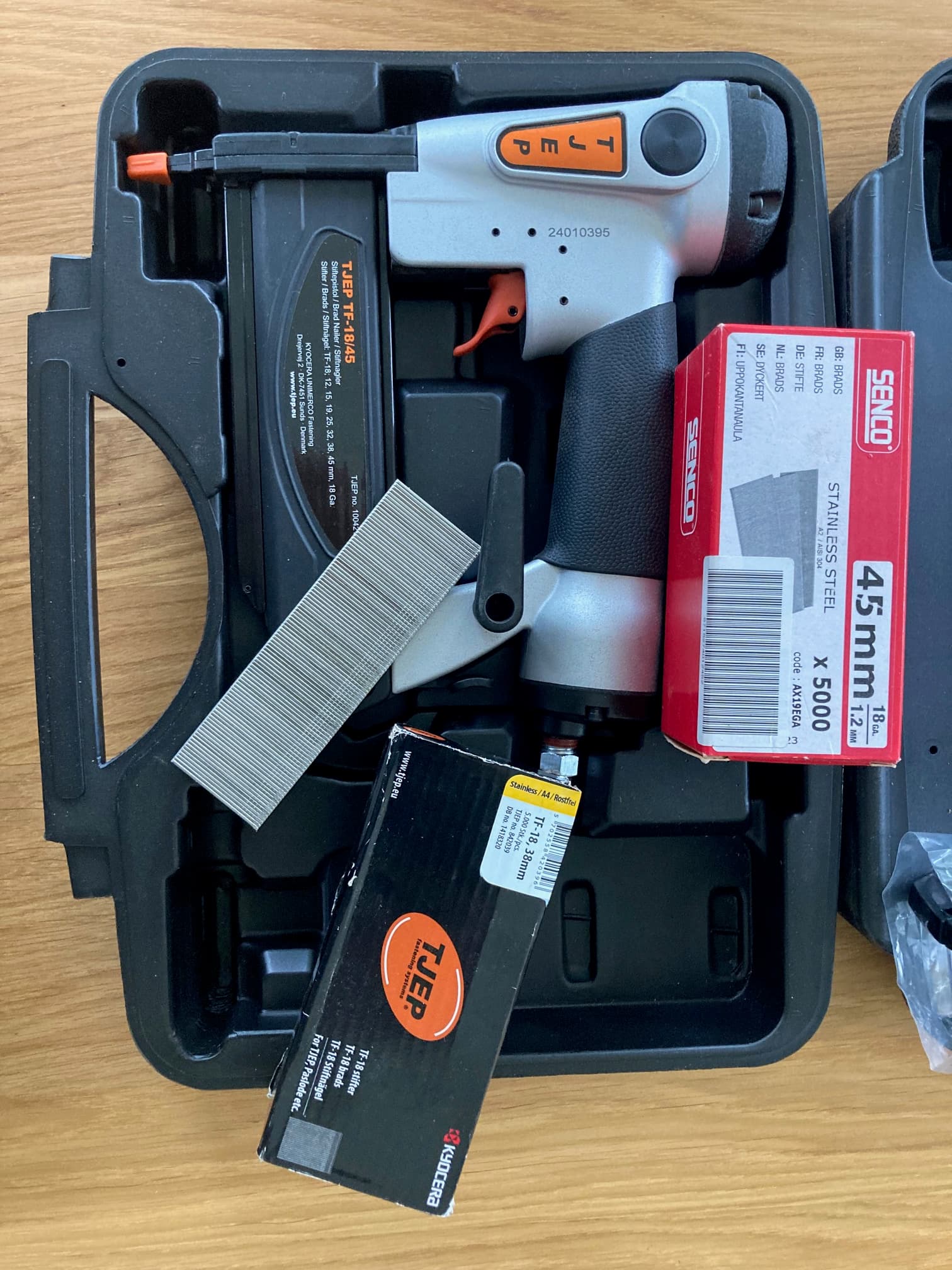 Nail gun and stainless steel finish nails for panel installation